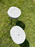 Bijzettafel met haarspelt poten, Minder dan 45 cm, Minder dan 55 cm, Gebruikt, Rond