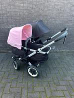 Bugaboo duowagen roze/zwart, Ophalen, Gebruikt, Bugaboo, Verstelbare duwstang