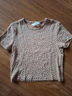 H&M bruin shirtje met stippen maat 158-164 kort model, Meisje, H&M, Ophalen of Verzenden, Zo goed als nieuw