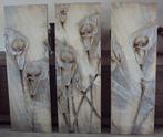 Schilderij, op canvas, 3 luik, afbeelding bloemen, 150x50 cm, Huis en Inrichting, Ophalen, Zo goed als nieuw, Schilderij, 75 cm of meer