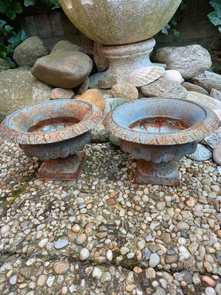 Set tuinvazen/Jardinieren/gietijzer, Antiek en Kunst, Antiek | Overige Antiek, Ophalen of Verzenden