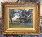 B.J. Blommers – Boerendomein met Figuren tussen Bomen, Antiek en Kunst, Kunst | Schilderijen | Klassiek, Ophalen