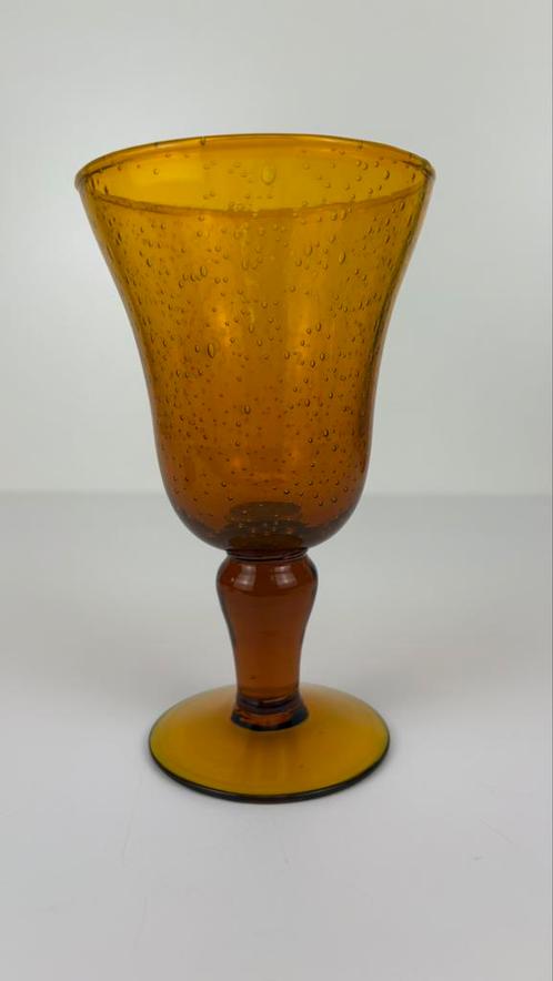 Artland Iris Amber groot wijn drink glas bubbels, Antiek en Kunst, Antiek | Glas en Kristal, Ophalen of Verzenden