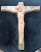 Keramiek plaquette kruisbeeld crucifix corpus (3), Ophalen of Verzenden