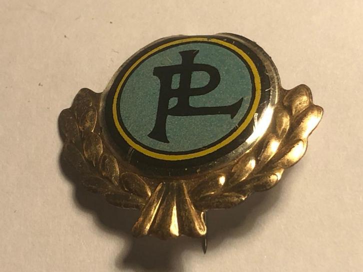 Metalen PANHARD AUTOMERK Speld (Blauw/Zwart/Geel/Goudkleur)., Verzamelen, Speldjes, Pins en Buttons, Zo goed als nieuw, Speldje of Pin