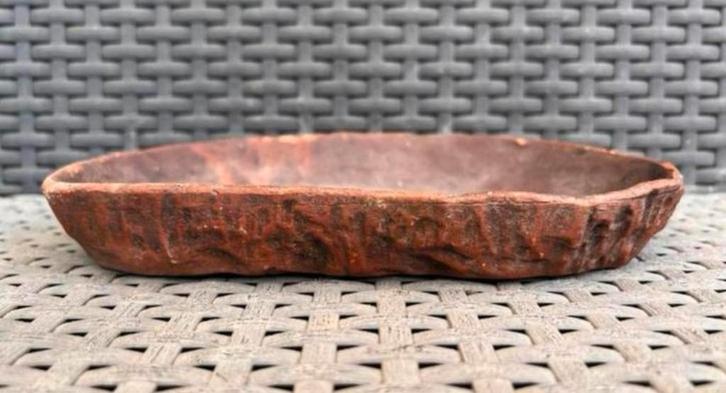 Bonsai schaal bruin tinten ongeglazuurd 21x12,3x3,2, Tuin en Terras, Bloempotten, Zo goed als nieuw, Aardewerk, Minder dan 40 cm