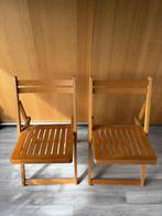 Vintage houten klapstoel 2x, Ophalen, Gebruikt, Twee, Wit