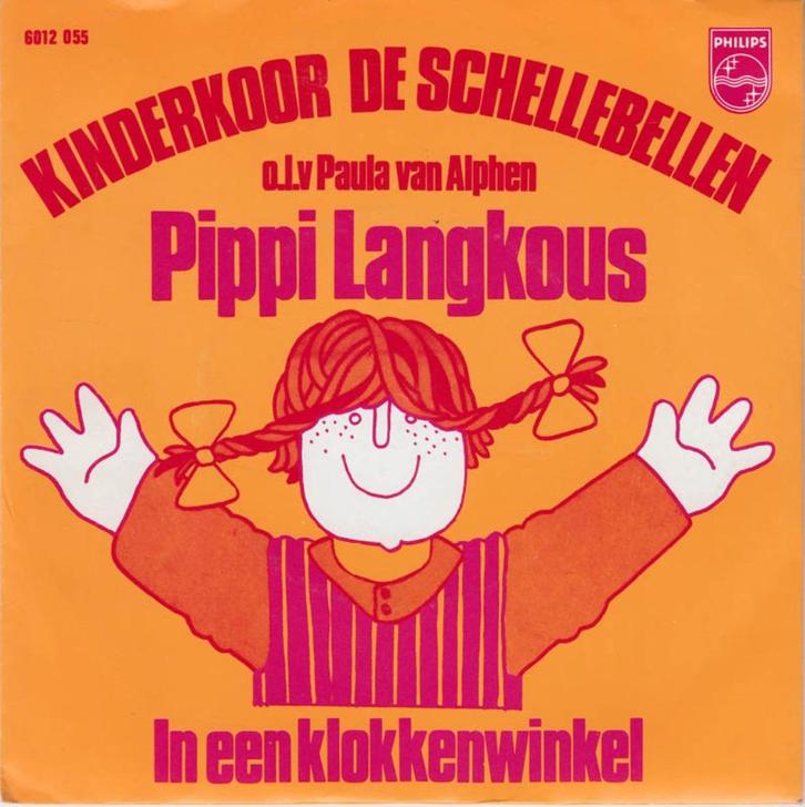 1970    Kinderkoor De Schellebellen          Pippi Langkous , Cd's en Dvd's, Vinyl Singles, Single, Kinderen en Jeugd, 7 inch