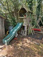 Houten Speelhuisje met Glijbaan en Schommel, Kinderen en Baby's, Speelgoed | Buiten | Speelhuisjes, Ophalen, Gebruikt, Hout