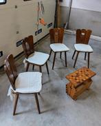 4 leuke vintage houten stoelen uit de jaren 50s/60s, Zo goed als nieuw, Ophalen