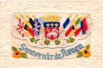 WW1 Franse reliëfkaart met geborduurde mapklep Rouen, Antiek en Kunst, Ophalen of Verzenden