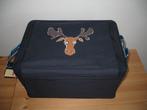 Kerst * Opberg Box DonkerBlauw Stof met Rendier Print, Diversen, Ophalen of Verzenden, Nieuw