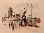 Jan Korthals ... Zadkine en St. Laurenskerk ... Rotterdam .., Antiek en Kunst, Kunst | Tekeningen en Foto's, Ophalen of Verzenden