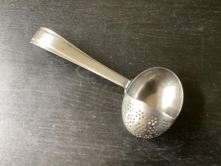 Vintage GORO ZILMETA theezeef met lekbakje, Antiek en Kunst, Antiek | Bestek, Ophalen of Verzenden