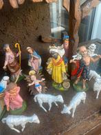 Oude Kerststal met Figuren Handbeschilderd, Ophalen of Verzenden