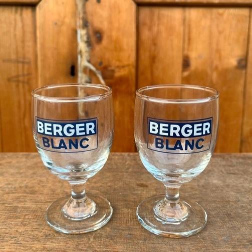 Berger Blanc pastis glas anise Frankrijk origineel SET PRIJS, Verzamelen, Merken en Reclamevoorwerpen, Ophalen of Verzenden, Zo goed als nieuw