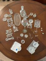 Glazen/kristal spullen, karaf, messenleggers, inktpot etc., Antiek en Kunst, Ophalen of Verzenden