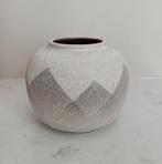 East Germany vaas lichtgrijs geometrisch VEB Haldensleben, Overige kleuren, Aardewerk of Porselein, Ophalen of Verzenden, Zo goed als nieuw