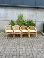 4 Rotan (rieten) Stoelen - Verschillende Kleurtonen, Ophalen, Gebruikt, Bruin, Riet of Rotan