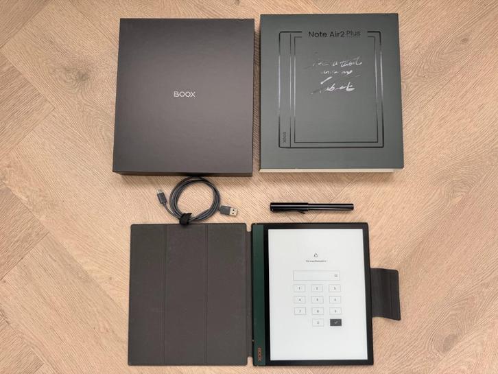 Onyx BOOX Air2 Plus  – ZGAN + accessoires, Computers en Software, E-readers, Zo goed als nieuw, 10 inch of meer, 16 GB of meer
