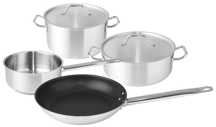 ATAG 4-delige pannenset SHOWMODEL, Huis en Inrichting, Keuken | Potten en Pannen, Nieuw, Pannenset, Rvs, Inductieplaat, Keramische plaat