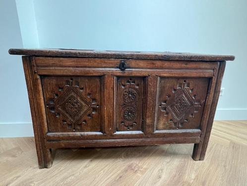 antieke "Oak Chest" 17e eeuw, UK , eikenhout, Antiek en Kunst, Antiek | Meubels | Kasten, Ophalen