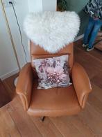 Cognac stoel fauteuil, Huis en Inrichting, Leer, Ophalen of Verzenden, Zo goed als nieuw