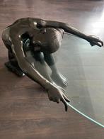 Bronzen salon tafel, Huis en Inrichting, Tafels | Salontafels, Ophalen, Overige materialen, 50 tot 100 cm, Zo goed als nieuw