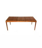 Vintage verlengbare Deense eettafel, Bramin ‘60, Huis en Inrichting, Tafels | Eettafels, Teakhout, Vinrtage retro buisframe design rotan webbing papercord deens