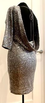 Jane Norman Pailletten Cocktail Jurk S/M, Ophalen of Verzenden, Zo goed als nieuw, Grijs, Cocktailjurk