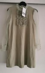 ZARA tricot jurk met organza mt. S, Verzenden, Zara, Nieuw, Maat 36 (S)