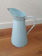 Fraaie, licht blauwe emaille waterkan / lampetkan (49 cm)., Antiek en Kunst, Antiek | Emaille, Ophalen of Verzenden