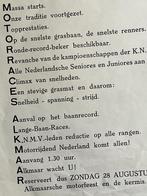Pamflet Motorraces 28 augustus 1938  Alkmaar, Motoren, Ophalen of Verzenden, Overige merken