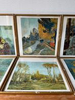 Collectie van 6 Prenten met Bekende Werken, Gouden Lijst, Ophalen of Verzenden