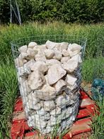 Restpartij Witte calciet breuksteen in korf OP=OP, Tuin en Terras, Grind, Keien en Split, Ophalen, Nieuw, Overige materialen