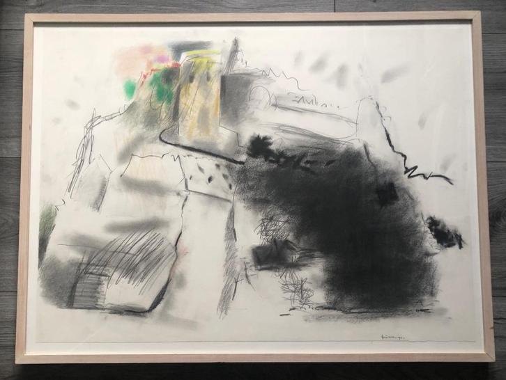 Jef Diederen (1920-2009) gemengde techniek, Antiek en Kunst, Kunst | Schilderijen | Abstract, Ophalen