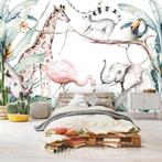 Aquarel jungle behang Paradise Animals | Muurdeco4kids, Verzenden, Nieuw, Wanddecoratie