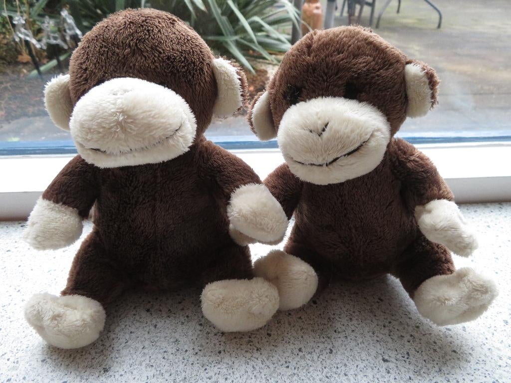 2 x bruin velours Aap of aapje merk Natalis Menzis, Ophalen of Verzenden, Zo goed als nieuw, Overige typen