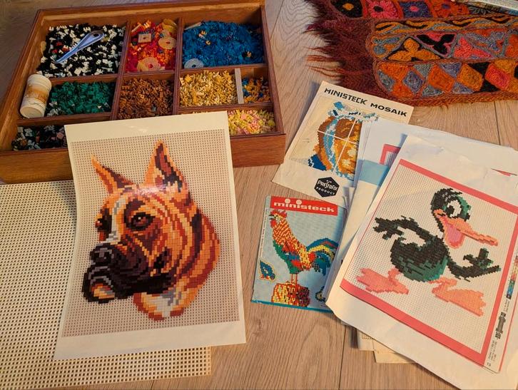 Ministeck verzameling met raster en voorbeelden, Hobby en Vrije tijd, Ministeck, Gebruikt, Losse ministeck of Strip, Ophalen of Verzenden