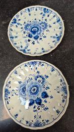 2 Delft blauwe bordjes 16 cm, Antiek en Kunst, Ophalen of Verzenden