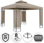 Paviljoen 3x3, partytent prieel taupe GRATIS BEZORGD!, Verzenden, Minder dan 4 meter, Nieuw, Paviljoen