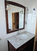 Badkamerkast met marmer blad en spiegel, Ophalen, Gebruikt, 50 tot 100 cm, Minder dan 100 cm