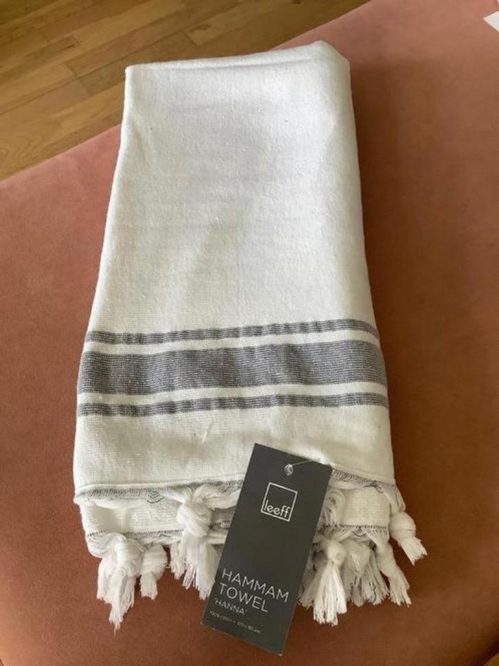 Leeff Hamam towel omslagdoek handdoek hamamdoek katoen wit, Huis en Inrichting, Badkamer | Badtextiel en Accessoires, Zo goed als nieuw