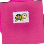 kaart met geborduurde schildpad (079), Hobby en Vrije tijd, Ophalen of Verzenden, Nieuw, Dieren