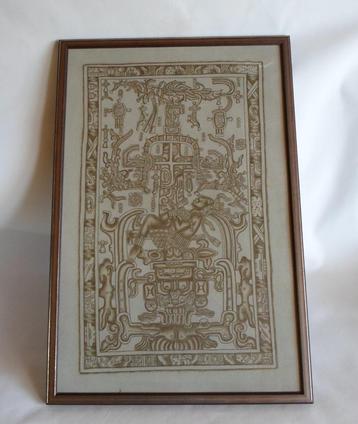 Pyrography King Pakal Mayan Art beschikbaar voor biedingen