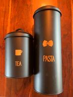 Zwarte Voorraadpotten - Thee & Pasta, Ophalen, Gebruikt
