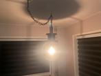 Glazen bol hanglamp met ketting, Ophalen, Gebruikt, Glas, 50 tot 75 cm