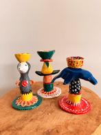 Kleurijke unieke handgemaakte kandelaartjes. Keramiek., Huis en Inrichting, Woonaccessoires | Kandelaars en Kaarsen, Ophalen of Verzenden