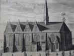 Gravure Grote of Jacobijnenkerk Leeuwarden Harrewijn ca 1750, Antiek en Kunst, Kunst | Etsen en Gravures, Verzenden