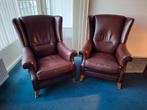 2 prachtige bordeaux rood leren stoelen relaxstoel fauteuil, Ophalen, Gebruikt, Klassiek, 50 tot 75 cm
